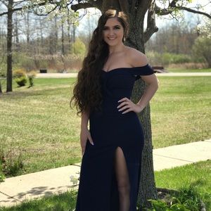 navy blue prom dress